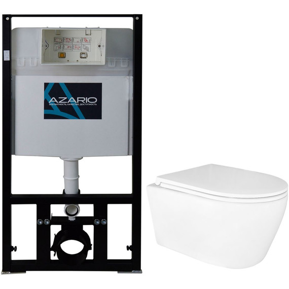 Инсталляция Azario AZ-8010-1000 с подвесным безободковым унитазом  AZ-2380 фото 