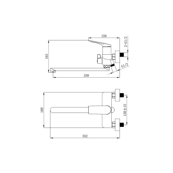 Смеситель для ванны Azario Lursy AZ-K1749MG, золото матовое фото 8