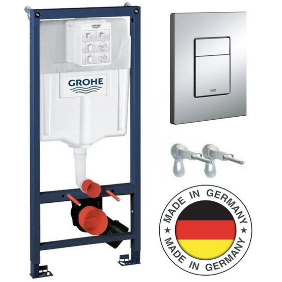 Инсталляция для подвесного унитаза Grohe Rapid SL 38536001 с кнопкой смыва хром 38732000 фото 