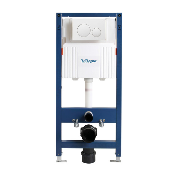 Инсталляция для подвесного унитаза BelBagno BB-101-M-BC (кнопка белая) фото 3