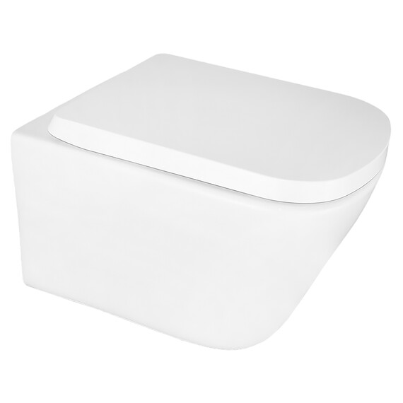 Унитаз подвесной безободковый Azario Vesper AZ-1373WH с тонкой крышкой микролифт (Система смыва торнадо) фото 2