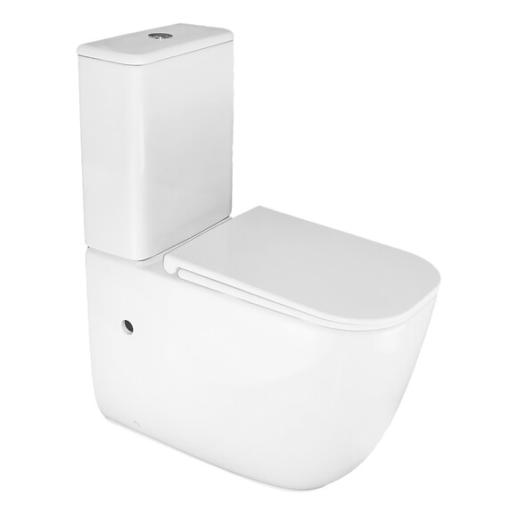 Унитаз-компакт безободковый Azario RIANO AZ-1305A с крышкой микролифт (система смыва Торнадо) фото 11