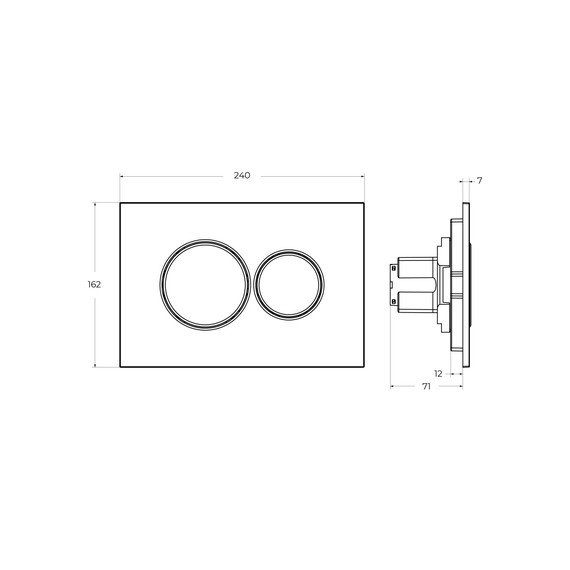 Кнопка смыва Cezares Pneumatic PN1-BTN-BORO, брашированное золото фото 2