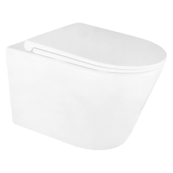 Унитаз подвесной безободковый Azario LANDER AZ-2802E с тонкой крышкой микролифт (Система смыва торнадо) фото 2