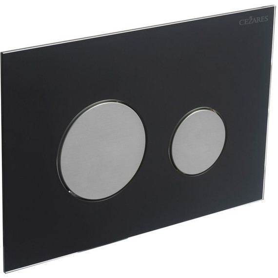 Кнопка смыва Cezares Lux LUX-GN-01-C, хром/чёрное стекло фото 2