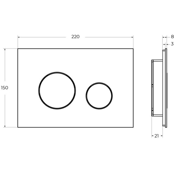 Кнопка смыва Cezares Lux LUX-GN-01-C, хром/чёрное стекло фото 4