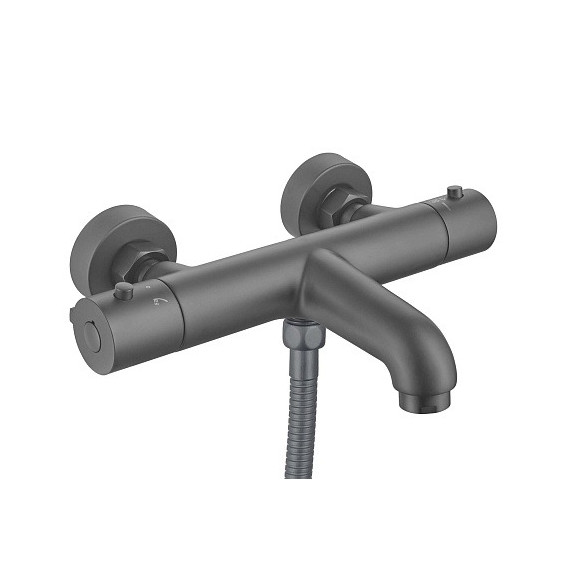 Смеситель для ванны с термостатом Aquatek Вега AQ1043BGM, оружейная сталь фото 