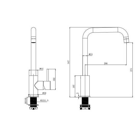 Смеситель для кухни Aquatek Вега AQ1080BGM, оружейная сталь фото 2