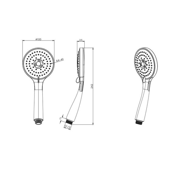 Ручной душ Aquatek Вега AQ2003BGM, оружейная сталь фото 2