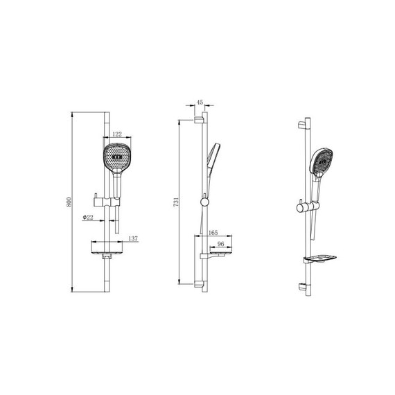 Душевой гарнитур Aquatek Вега AQ2021BGM, оружейная сталь фото 4