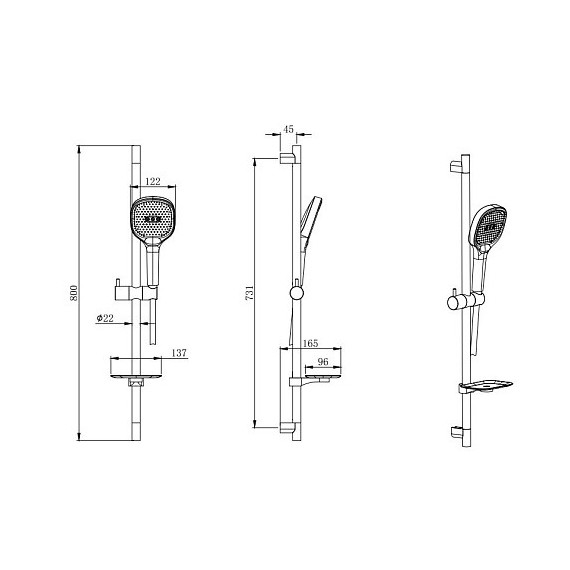 Душевой гарнитур Aquatek Вега AQ2031BGM, оружейная сталь фото 4