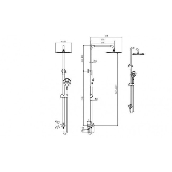Душевая стойка Aquatek Вега AQ2046BGM, оружейная сталь фото 2