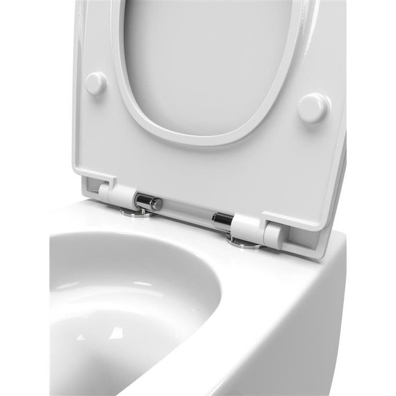 Унитаз подвесной безободковый Cezares Comfort CZR-380-TH-TOR/SC с тонкой крышкой микролифт (система смыва Торнадо) фото 9