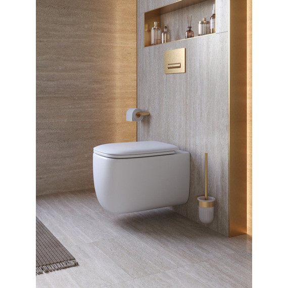 Унитаз подвесной безободковый Cezares Comfort CZR-380-TH-TOR/SC с тонкой крышкой микролифт (система смыва Торнадо) фото 12