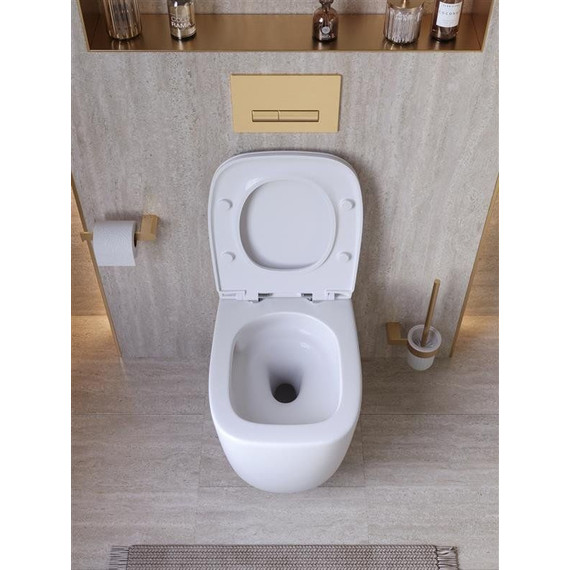 Унитаз подвесной безободковый Cezares Comfort CZR-380-TH-TOR/SC с тонкой крышкой микролифт (система смыва Торнадо) фото 13