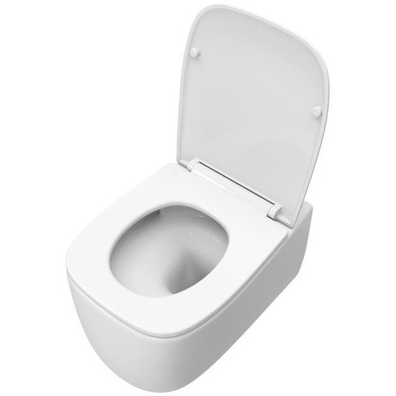 Унитаз подвесной безободковый Cezares Comfort CZR-380-TH-TOR/SC с тонкой крышкой микролифт (система смыва Торнадо) фото 5