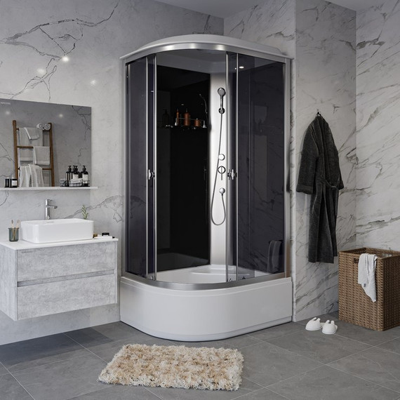 Душевая кабина Niagara Eco 100x80 см E100/80/40R/TN, серебро/тонированное (безсиликоновая сборка) фото 4