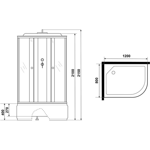 Душевая кабина Niagara Eco 120x80 см E120/80/40L/TN, серебро/тонированное (безсиликоновая сборка) фото 11