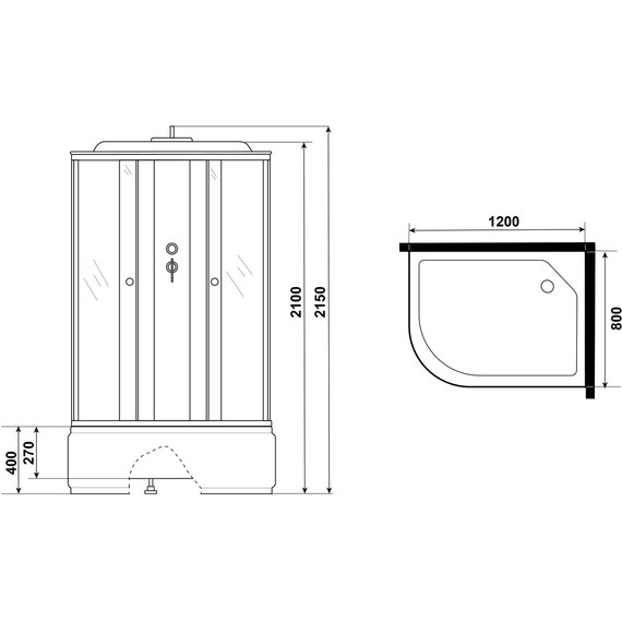 Душевая кабина Niagara Eco 120x80 см E120/80/40R/TN, серебро/тонированное (безсиликоновая сборка) фото 11