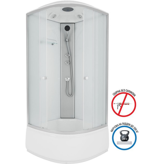 Душевая кабина Niagara Eco 90x90 см E90/40/MT, хром/матовое (безсиликоновая сборка) фото 