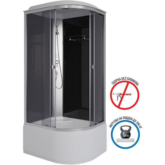 Душевая кабина Niagara Eco 90x70 см E90/70/40L/TN, серебро/тонированное (безсиликоновая сборка) фото 