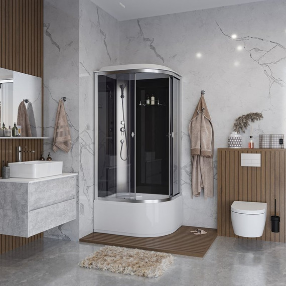 Душевая кабина Niagara Eco 90x70 см E90/70/40L/TN, серебро/тонированное (безсиликоновая сборка) фото 3