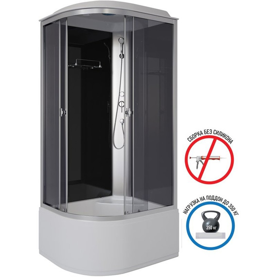 Душевая кабина Niagara Eco 90x70 см E90/70/40R/TN, серебро/тонированное (безсиликоновая сборка) фото 