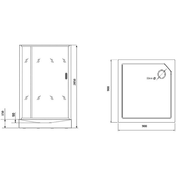 Душевое кабина Grossman Classic 90x90 см GR171QL, хром/матовое фото 4