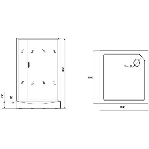 Душевое кабина Grossman Classic 100x100 см GR270QR, чёрный/узор фото 7