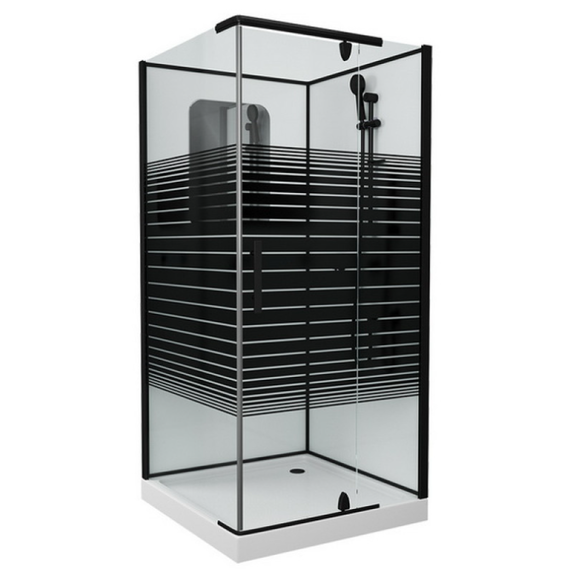 Душевое кабина Grossman Classic 100x100 см GR270QR, чёрный/узор фото 