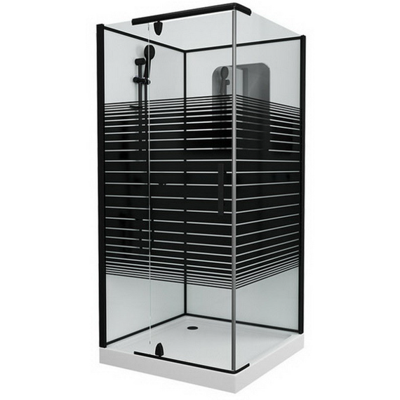 Душевое кабина Grossman Classic 90x90 см GR271QL, чёрный/узор фото 