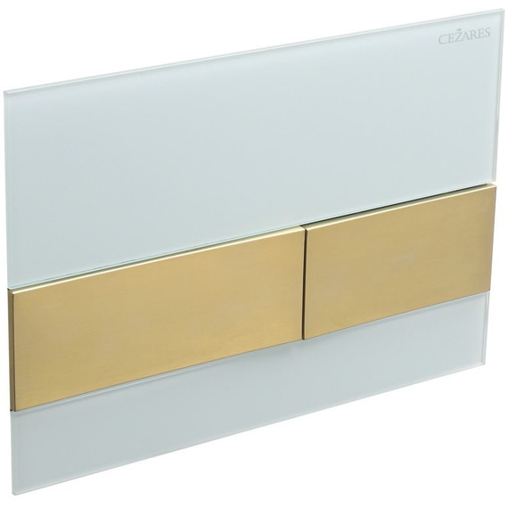Кнопка смыва Cezares Lux LUX-GB-1-BORO, брашированное золото/белое стекло фото 2