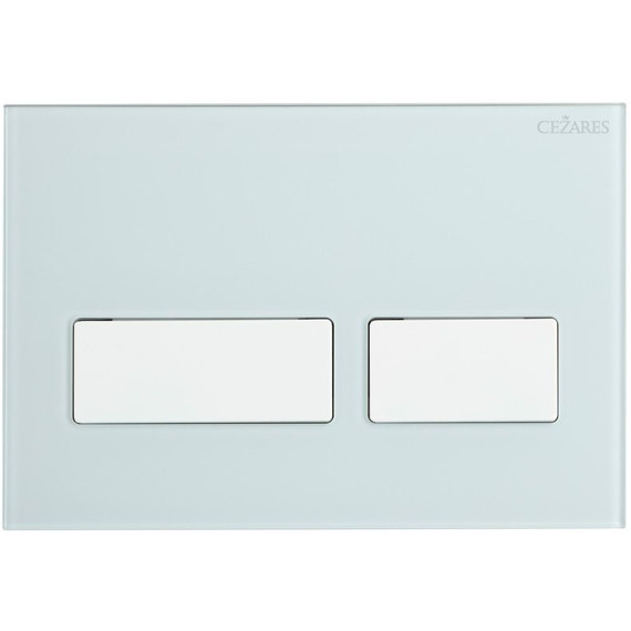 Кнопка смыва Cezares Lux LUX-GB-2-BIO, белый матовый/белое стекло фото 