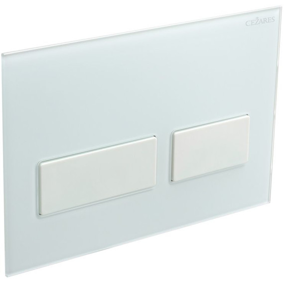 Кнопка смыва Cezares Lux LUX-GB-2-BIO, белый матовый/белое стекло фото 2