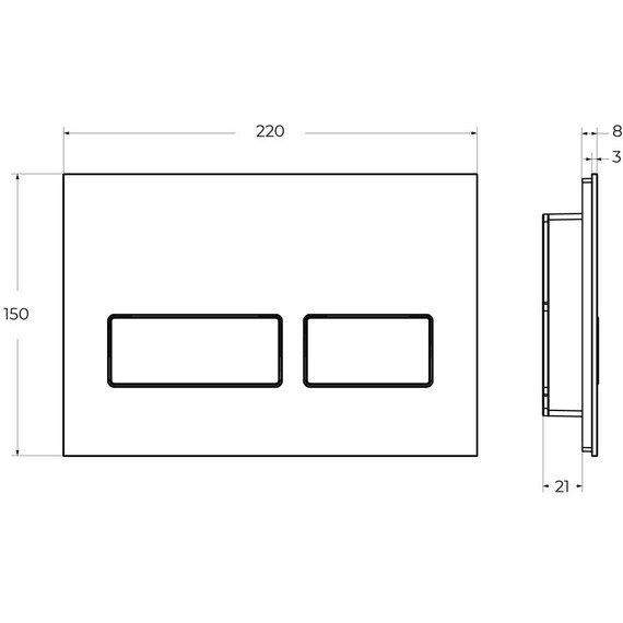 Кнопка смыва Cezares Lux LUX-GB-2-BORO, брашированное золото/белое стекло фото 4