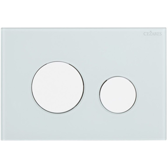 Кнопка смыва Cezares Lux LUX-GB-BIO-C, белый матовый/белое стекло фото 