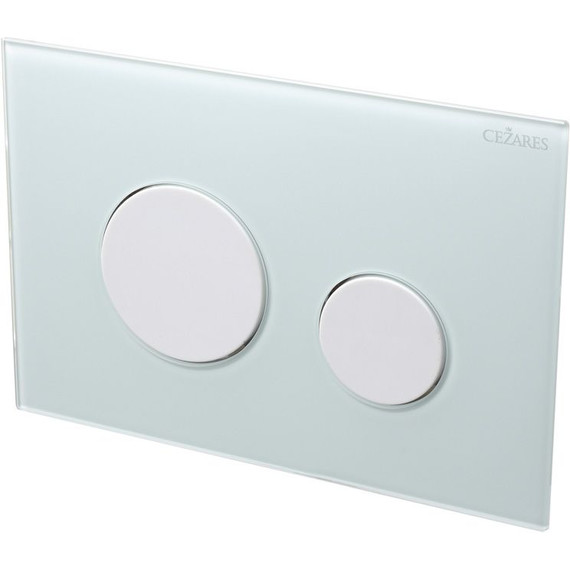 Кнопка смыва Cezares Lux LUX-GB-BIO-C, белый матовый/белое стекло фото 3