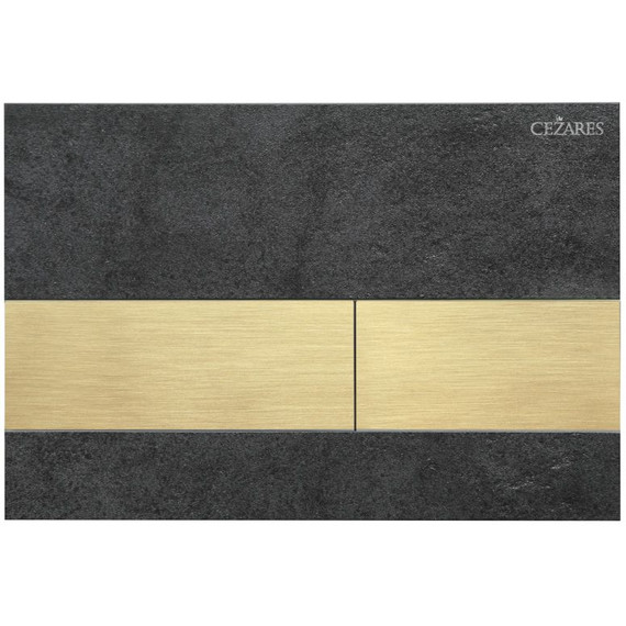 Кнопка смыва Cezares Lux LUX-PN-BORO, чёрный/брашированное золото фото 