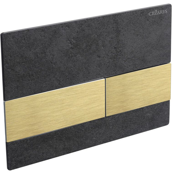 Кнопка смыва Cezares Lux LUX-PN-BORO, чёрный/брашированное золото фото 2