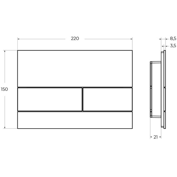 Кнопка смыва Cezares Lux LUX-PN-BORO, чёрный/брашированное золото фото 4