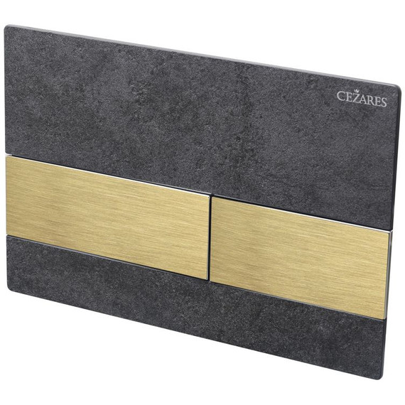 Кнопка смыва Cezares Lux LUX-PN-BORO, чёрный/брашированное золото фото 3