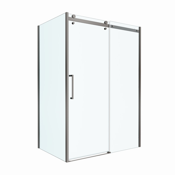 Душевое ограждение BelBagno 140x100 см MARINO-2-AH-1-140/100-C-GM, оружейная сталь/прозрачное фото 5