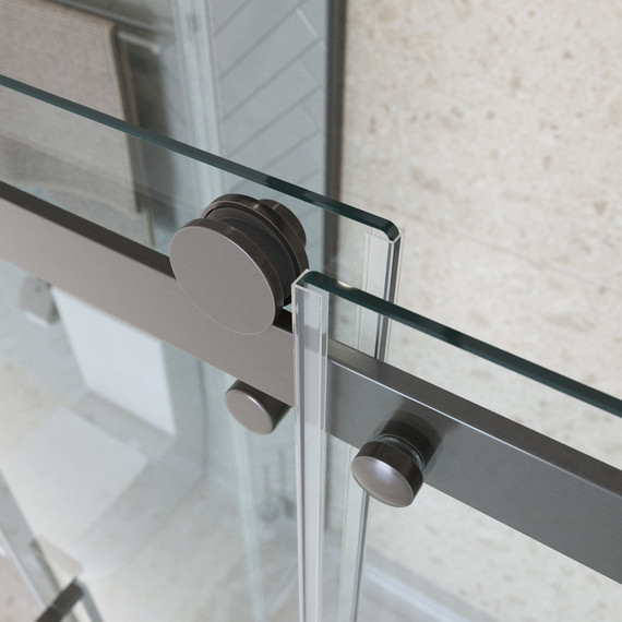 Душевое ограждение BelBagno 140x80 см MARINO-2-AH-1-140/80-C-GM, оружейная сталь/прозрачное фото 6