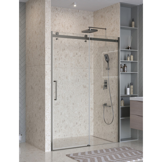 Душевая дверь BelBagno 150 см MARINO-2-BF-1-150-C-GM, оружейная сталь/прозрачное фото 4