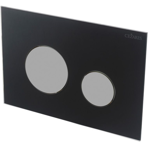 Кнопка смыва Cezares Lux LUX-GN-01-C, хром/чёрное стекло фото 3