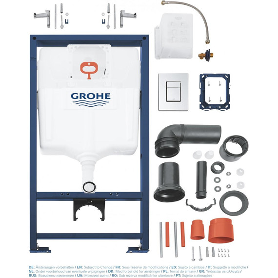Инсталляция для подвесного унитаза Grohe Rapid SL 38772001 с кнопкой смыва никель матовый, Цвет производителя: никель матовый фото 3