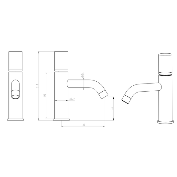 Смеситель для раковины Boheme Stick 121-BB.4, чёрный фото 2