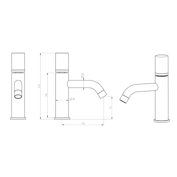 Смеситель для раковины Boheme Stick 121-GG.4, золото фото 2