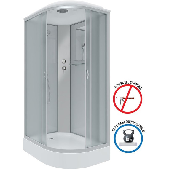 Душевая кабина Niagara Eco 120x80 см NG-3312-14L, серебро/матовое (безсиликоновая сборка) фото 