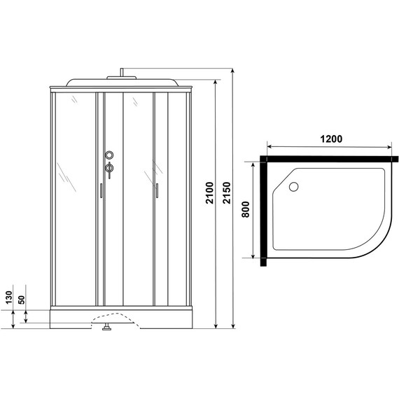 Душевая кабина Niagara Eco 120x80 см NG-3312-14L, серебро/матовое (безсиликоновая сборка) фото 3
